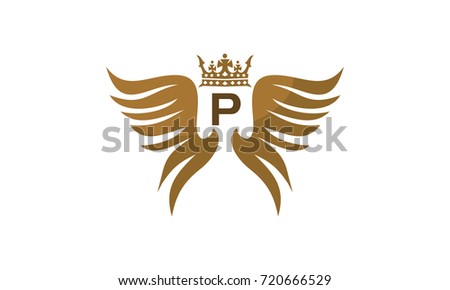 Wing Crown Logo Initial R