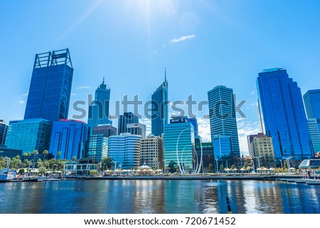 Urban landscape of Perth Australia Royalty-Free Stock Photo #720671452