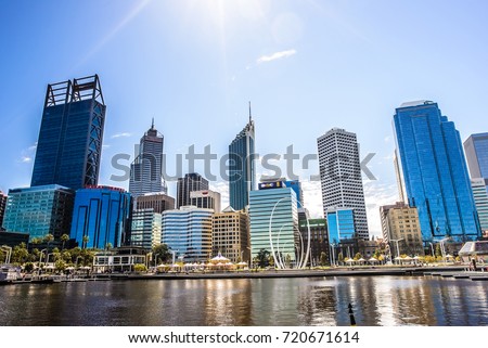 Urban landscape of Perth Australia Royalty-Free Stock Photo #720671614