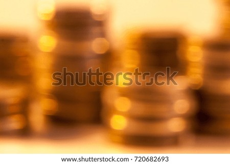 blur background rows of coins, business, Finance and banking concept