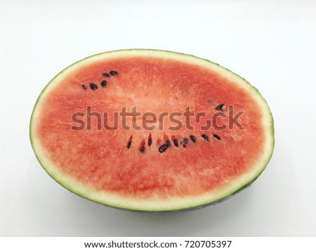 A half of fresh watermelon isolated