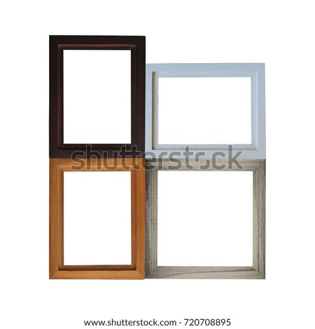 modern wooden frame isolated on white background.