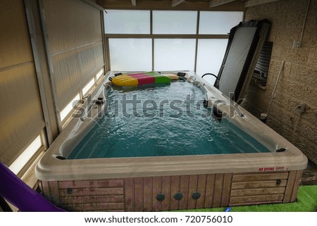interiors swimming pool in house.