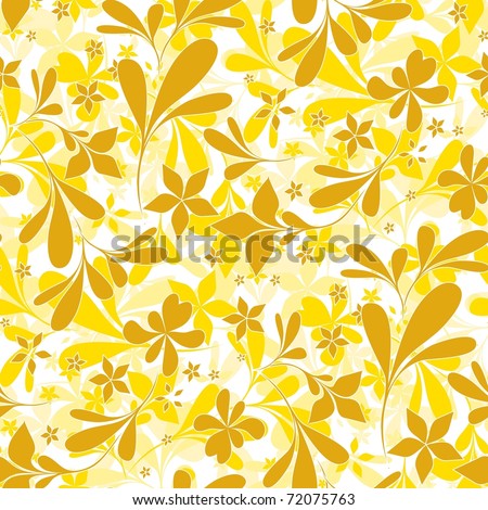 Seamless art yellow plant wallpaper