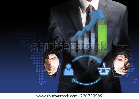 customer base repeat buying make business growth Royalty-Free Stock Photo #720759589