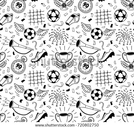 Soccer vector background. Vector illustration of seamless football wallpaper pattern for your design