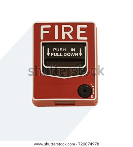 Fire Alarm Switch, red color isolated on white background