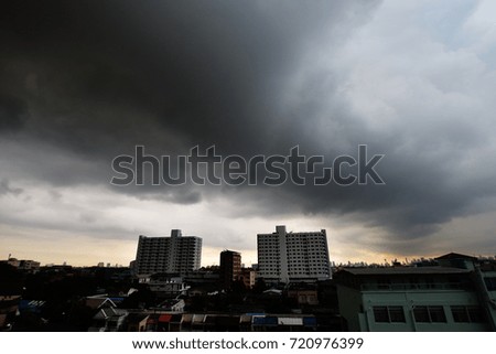 storm cloud on sky  before raining at evening. subject is blurred and low key.