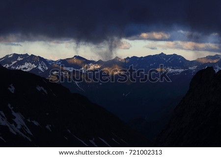 Stormy weather in mountains