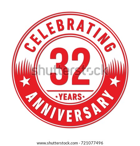 32 years anniversary logo. Vector and illustration.