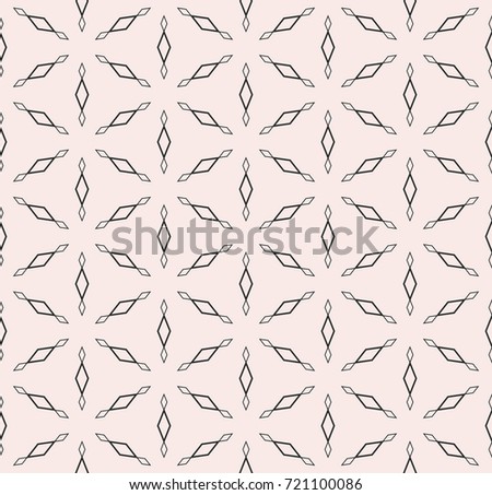 Subtle monochrome texture, raster seamless pattern. Modern minimalist background with simple geometric figures, outline rhombuses, triangular grid, repeat tiles. Design for prints, decor, fabric, web