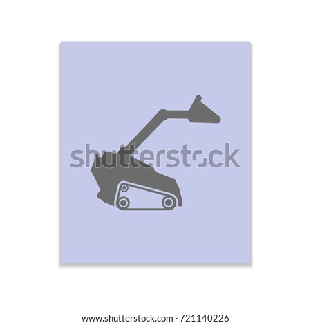 Loader car sign Vector black icon on color sticker. Material design
