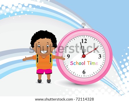 abstract background with pink watch, little student