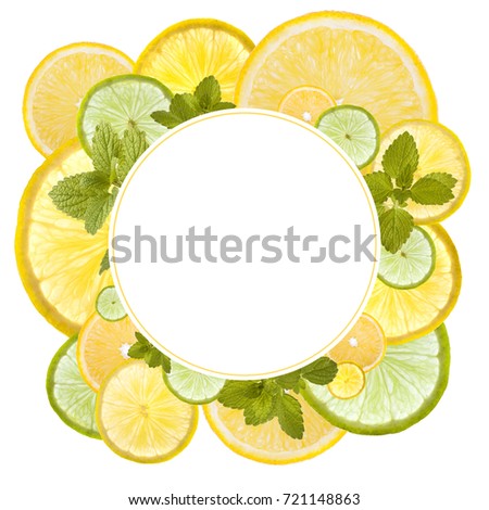 fresh orange, lemon and lime background can be used for beverage list