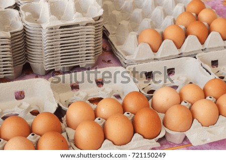 chicken eggs in the market