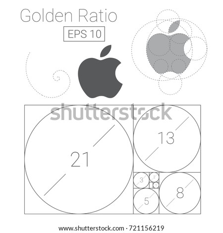golden ratio template logo vector illustration fibonacci Royalty-Free Stock Photo #721156219