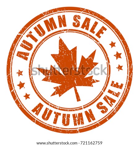 Autumn sale vector rubber stamp on white background