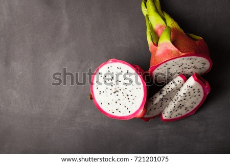 Fresh ripe pitahaya isolated on white background. Fresh fruits