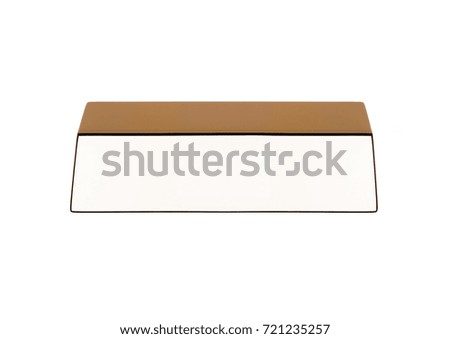 Golden metal bar isolated on white background