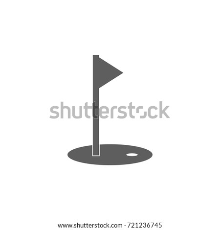 Golf flag icon on white background