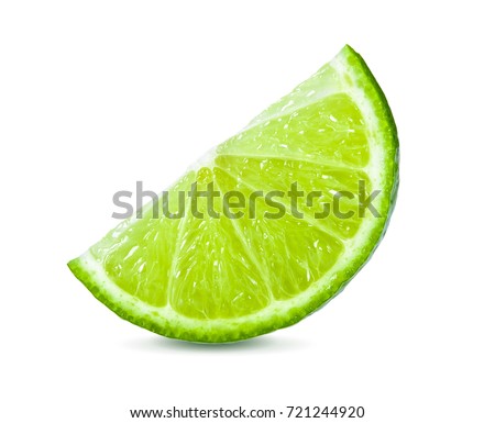 Juicy slice of lime isolated on white background Royalty-Free Stock Photo #721244920