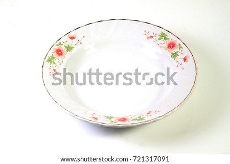 Plate Flower plate White ground ceramic
 
