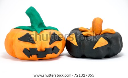Halloween pumpkins for Halloween days festival create from color clay.