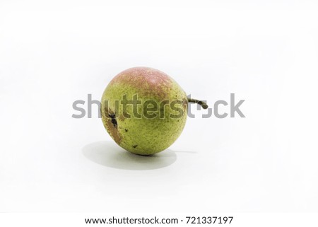 Big yellow Pear isolated on white background.