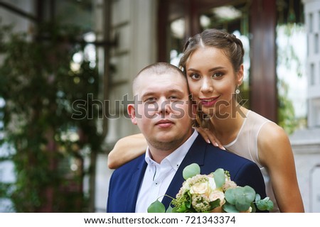 A young couple's wedding day .