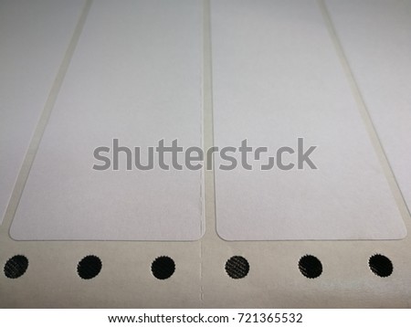 White Contiunous Sticker with wax paper