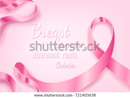 Breast Cancer October Awareness Month Campaign Background with paper pink ribbon symbol, Breast Cancer Awareness vector design