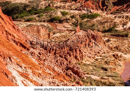 The  Red tsingy of Antsiranana (Diego Suarez), Madagascar Royalty-Free Stock Photo #721408393