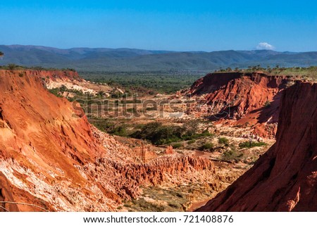 The canyon of red tsingy of Diego Suarez (Antsiranana), Madagascar Royalty-Free Stock Photo #721408876