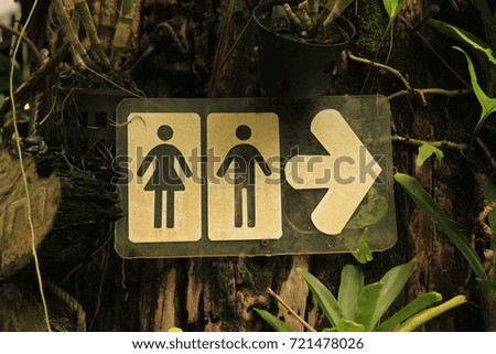 Signpost to the bathroom background