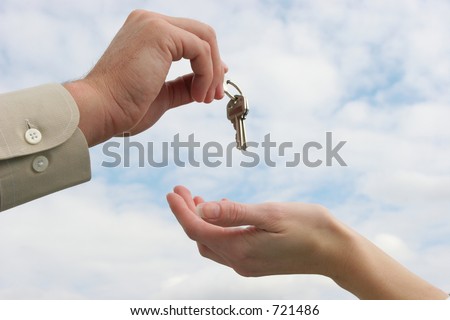 Handing over the keys Royalty-Free Stock Photo #721486