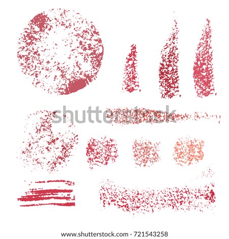 Collection of various cosmetic sponge stamps texture. Set of cosmetic brushes. Background for make up, beauty and cosmetics. Vector illustration.