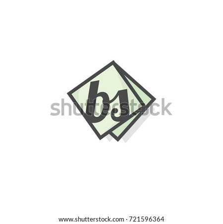 BS Letter Logo design with creative square background 