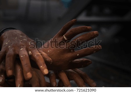 dark hands mold look like demon hands,halloween background,ghost concept,