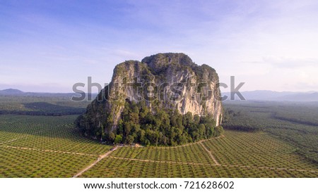 Pahang, Malaysia: The view of the Caras Cave from the aerial view