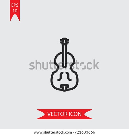 Double bass vector icon, illustration symbol