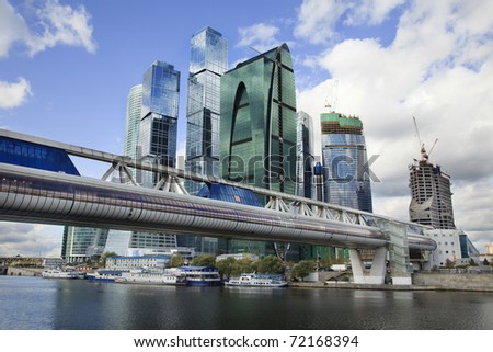 Skyscrapers of the Moscow International Business Center (MIBC) MIBC is a unique city-building construction project and biggest in Europe Royalty-Free Stock Photo #72168394