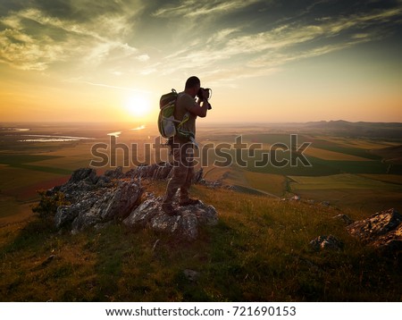 photographer outdoor during sunset