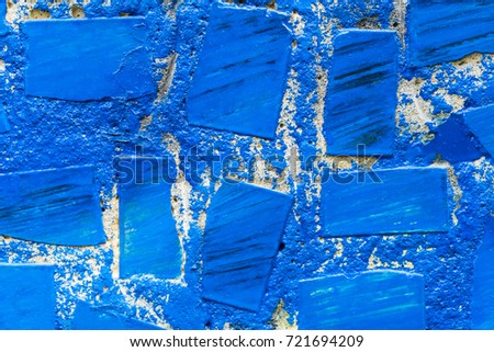 Background of dyed blue concrete and ceramic tiles