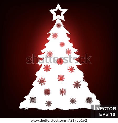 Christmas tree. Celebration. Happy New Year. Ornaments. For your design.
