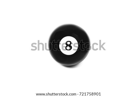 Eight pool ball isolated on a white background with copy space