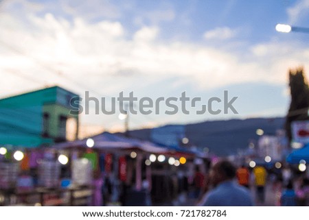 Blur of fresh market in evening