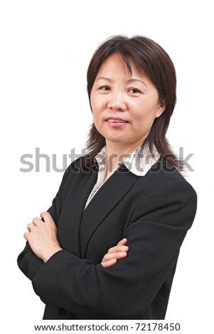 Businesswoman isolated on white
