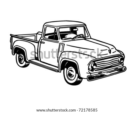Pickup Truck 2 - Retro Ad Art Illustration