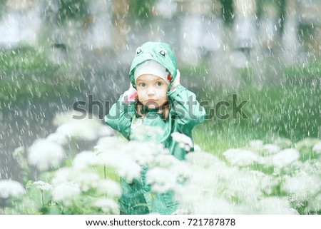 little girl on an autumn walk in the park