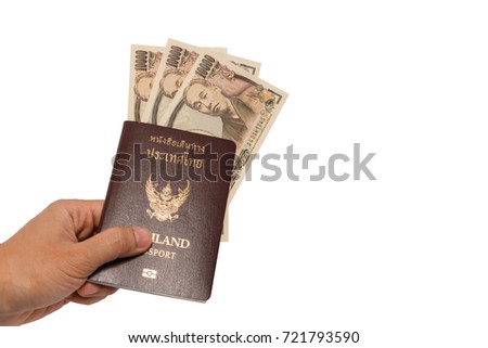 Money Passport Map Cell phone travel plan concept Get ready for the trip.